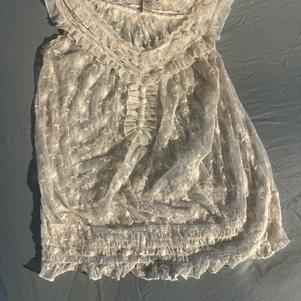 Elegant Cream Lace Women's Top